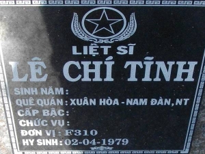 Nhắn tìm thân nhân liệt sỹ Lê Chí Tĩnh