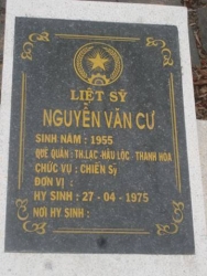 Nhắn tìm thân nhân liệt sỹ Nguyễn Văn Cư