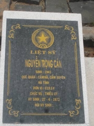 Nhắn tìm thân nhân liệt sỹ Nguyễn Trọng Cân