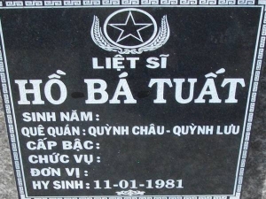 Nhắn tìm thân nhân liệt sỹ Hồ Bá Tuất