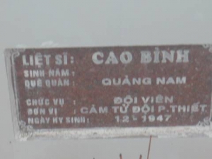 Nhắn tìm thân nhân liệt sỹ  Cao Bình