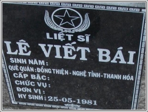 Nhắn tìm thân nhân liệt sỹ  Lê Viết Bái