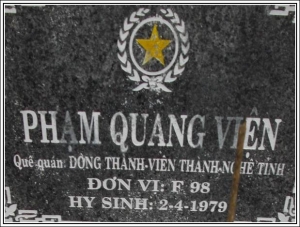 Nhắn tin tìm thân nhân liệt sĩ Phạm Quang Viện