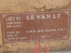 Nhắn tìm thân nhân liệt sĩ Lê Văn Lý