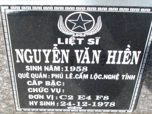 Nhắn tìm thân nhân liệt sỹ  Nguyễn Văn Hiền