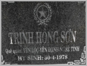 Nhắn tìm thân nhân liệt sỹ  Trịnh Hồng Sơn