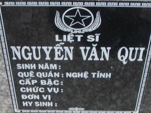 Nhắn tìm thân nhân liệt sỹ  Nguyễn Văn Qui