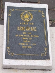 Tìm thân nhân liệt sĩ Dương Văn Thúc