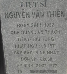 Tìm thân nhân liệt sĩ Nguyễn Văn Thiên