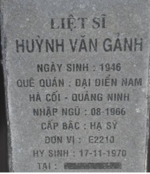 Tìm thân nhân liệt sĩ Huỳnh Văn Gảnh