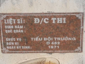 Nhắn tìm thân nhân liệt sĩ Thi