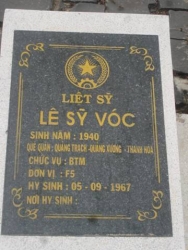 Nhắn tìm thân nhân liệt sỹ  Lê Sỹ Vóc