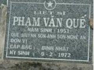 Tìm thân nhân liệt sĩ Phạm Văn Quế