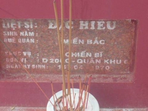 Nhắn tìm thân nhân liệt sỹ Hiêu