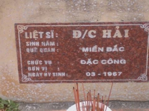 Nhắn tìm thân nhân liệt sỹ Hải