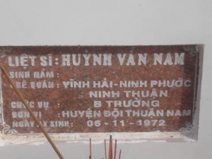 Nhắn tìm thân nhân liệt sỹ Huỳnh Văn Nam