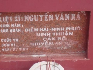 Nhắn tìm thân nhân liệt sỹ  Nguyễn Văn Rá