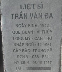 Tìm thân nhân liệt sĩ Trần Văn Đa
