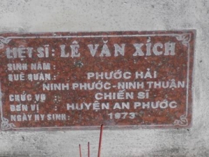 Nhắn tìm thân nhân liệt sỹ Lê Văn Xích