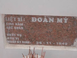 Nhắn tìm thân nhân liệt sĩ Đoàn Mỳ