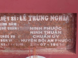 Nhắn tìm thân nhân liệt sỹ Lê Trung Nghĩa