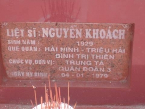Nhắn tìm thân nhân liệt sỹ  Nguyễn Khoách