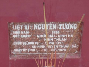 Nhắn tìm thân nhân liệt sỹ  Nguyễn Tương