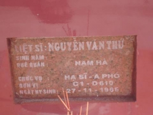 Nhắn tìm thân nhân liệt sỹ Nguyễn Văn Thứ