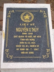 Nhắn tìm thân nhân liệt sỹ Nguyễn . X . Thủy