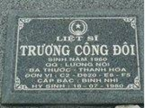 Tìm thân nhân liệt sĩ Trương Công Đôi