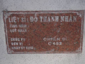 Nhắn tìm thân nhân liệt sĩ Đỗ Thanh Nhàn