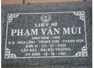 Tìm thân nhân liệt sĩ Phạm Văn Mùi