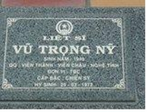 Tìm thân nhân liệt sĩ Vũ Trọng Nỹ