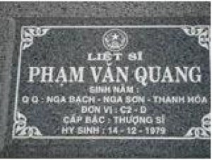 Tìm thân nhân liệt sĩ Phạm Văn Quang