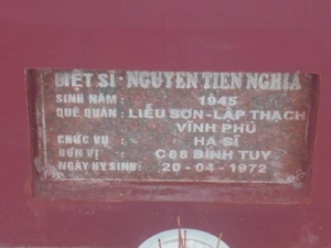 Nhắn tìm thân nhân liệt sỹ  Nguyễn Tiến Nghĩa