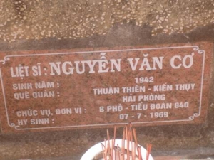 Nhắn tìm thân nhân liệt sỹ Nguyễn Văn Cơ