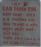 Tìm thân nhân liệt sĩ Cao Minh Phi