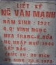 Tìm thân nhân liệt sĩ Nguyễn Văn Mạnh