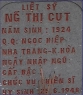 Tìm thân nhân liệt sĩ Nguyễn Thị Cụt